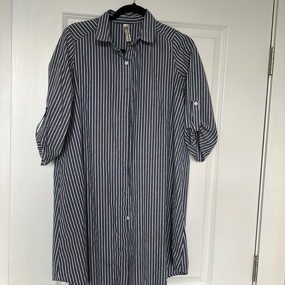 Blue striped button down shirt dress‎ - Picture 1 of 2